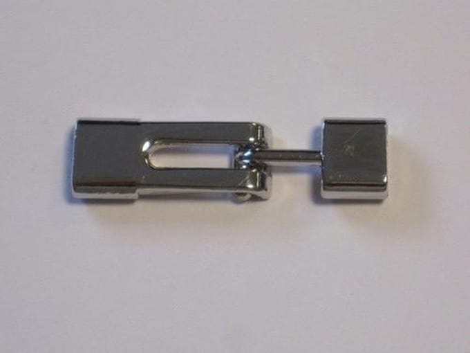 Koordsluiting plat platinum 13x47 millimeter gat 25x95 millimeter 1 Stuks