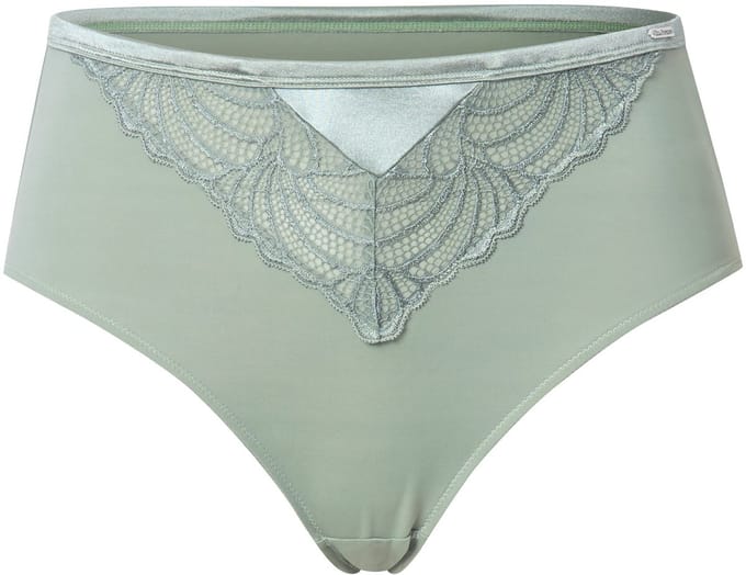 Ulla Popken - Dames - Midislip kant microvezel - Salbei groen - Maat 54+