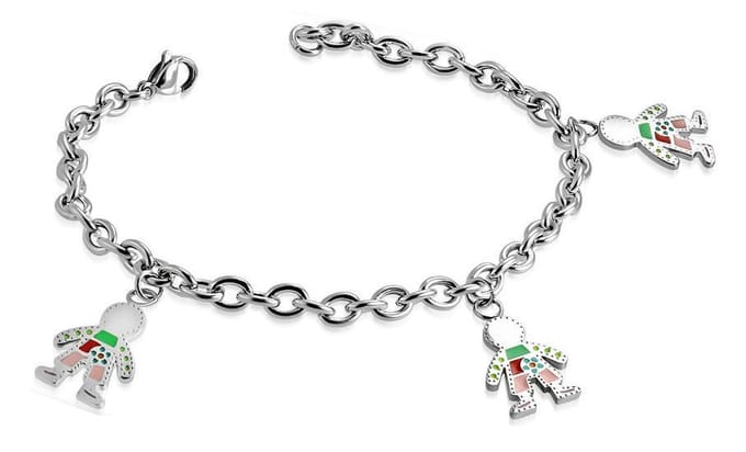 Amanto Armband Chafik - 316L Staal - Bedel - Popje - 18cm