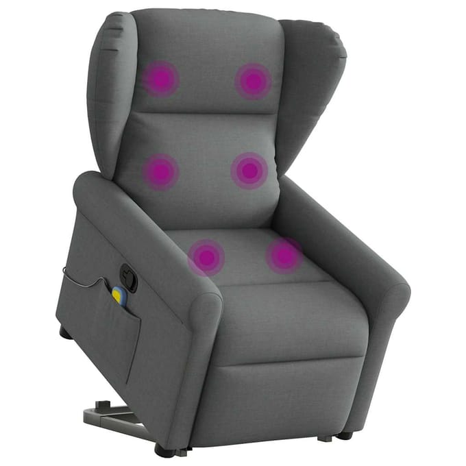 vidaXL - Sta-op-massagestoel - verstelbaar - stof - donkergrijs