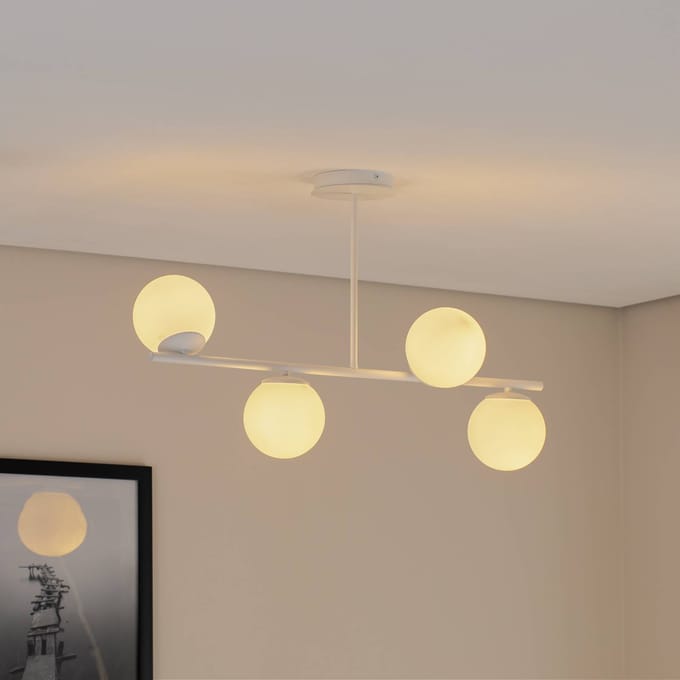 EMIBIG LIGHTING Plafondlamp Kabo, 1-armig, wit, 4-lamps