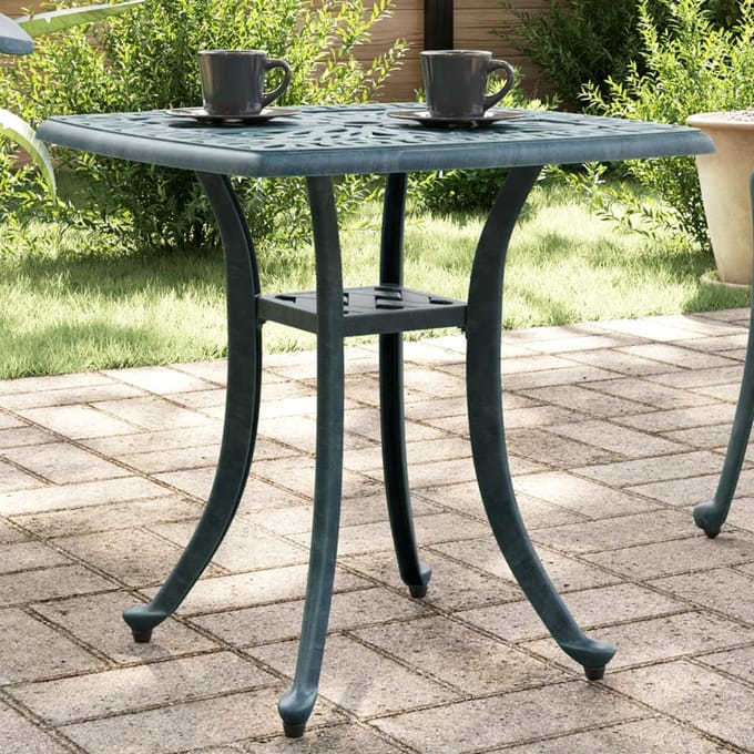 vidaXL - Tuintafel - 53x53x53 - cm - gietaluminium - groen