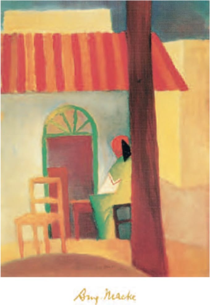 August Macke - Turks café - Mini kunstposter - 24x30 cm