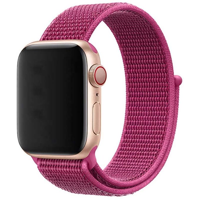 2+1 | Apple Watch Bandje Flyne - Geweven - Nylon - Drakenfruit