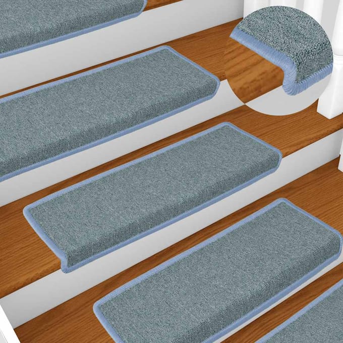 vidaXL - Trapmatten - 15 - st - 65x21x4 - cm - Zeeblauw - Rechthoekige - Rand