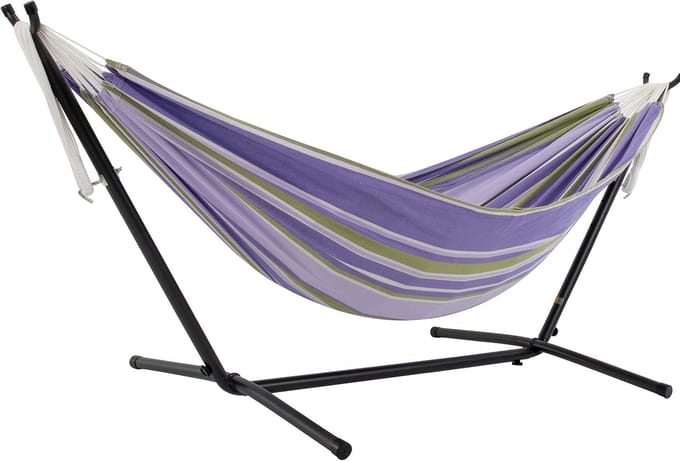 Dubbele Katoenen Hangmat met Stevige Standaard - 250 cm