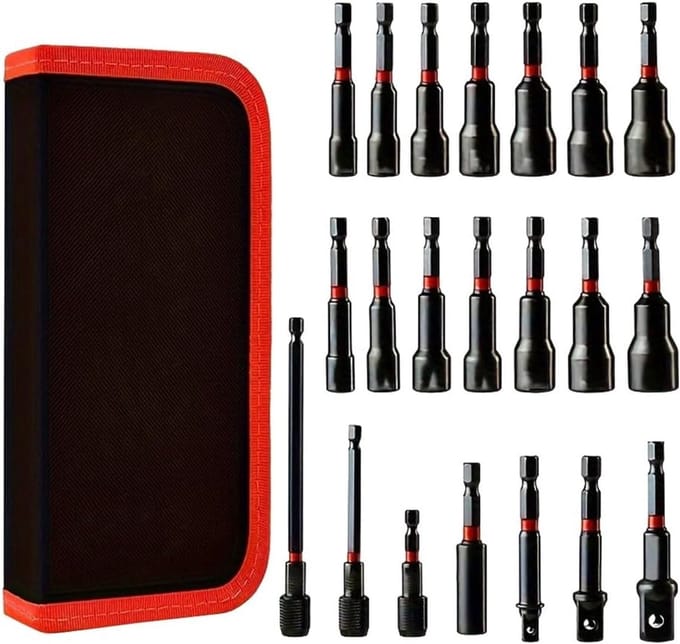 Dopsleutelset - Gereedschapset - Klus Klussen - 21 Delig - Met Adapters