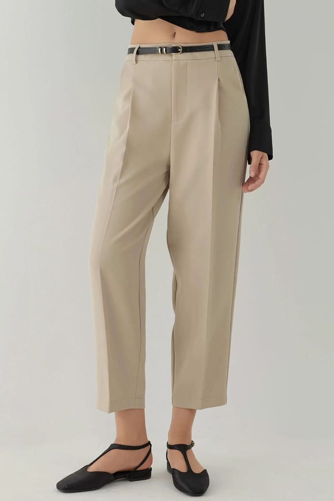 Hoge Taille Geplooide Broek
