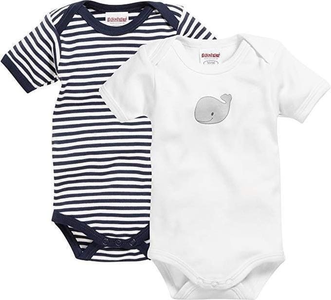 Playshoes Romper Walvis Korte Mouw Navy/wit 2 Stuks Mt 62/68