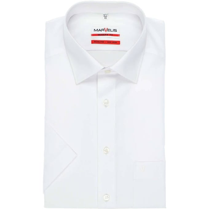 Marvelis Men´s Shirt Modern Fit Short Sleeve MV470012 - White - 47