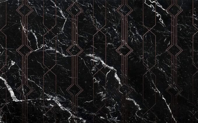 Noordwand Komar Pure Fotobehang Marble Black - P040-VD4   4055065150012   Behang