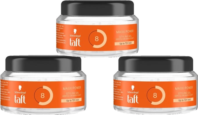 Taft Power Haargel Pot – Maxx Power 8 - Voordeelverpakking 3 x 250 ml