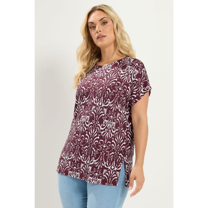 Yours Rood Ikat Tshirt Size 42