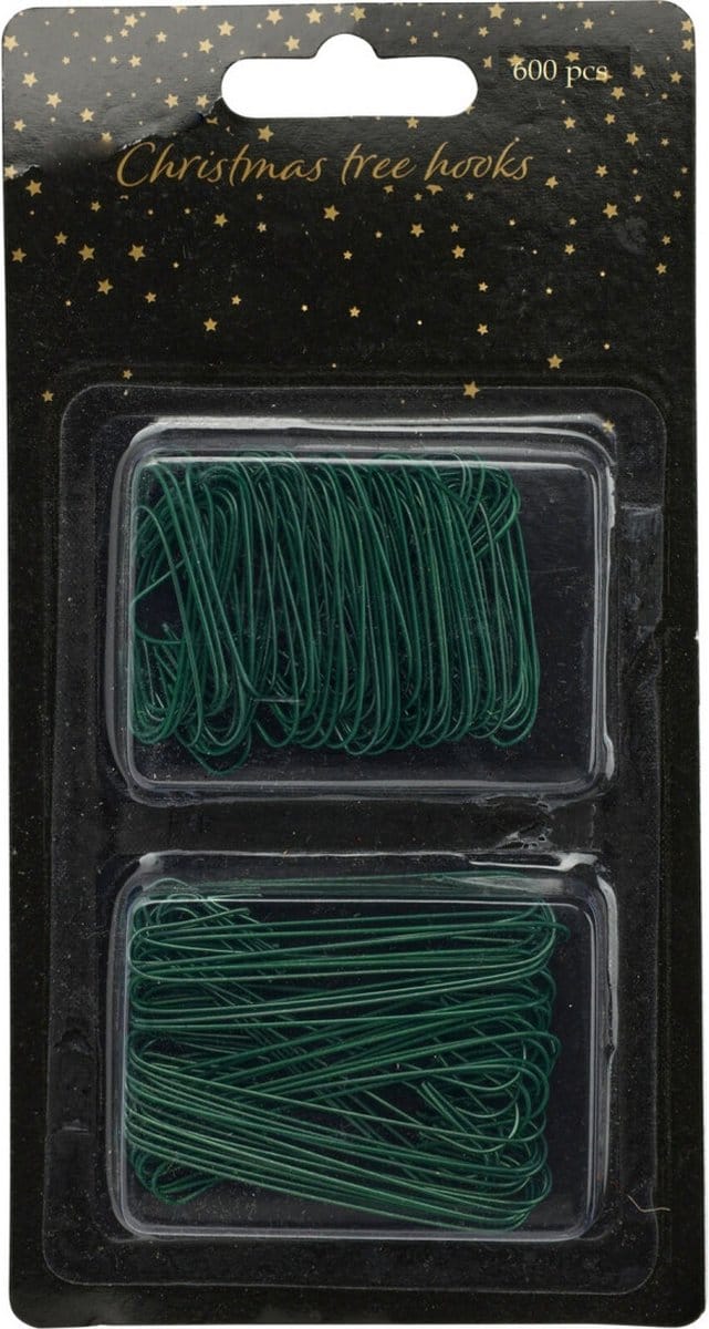 Christmas Decoration kerstbalhaakjes - 600x - groen - 3,5 en 6 cm