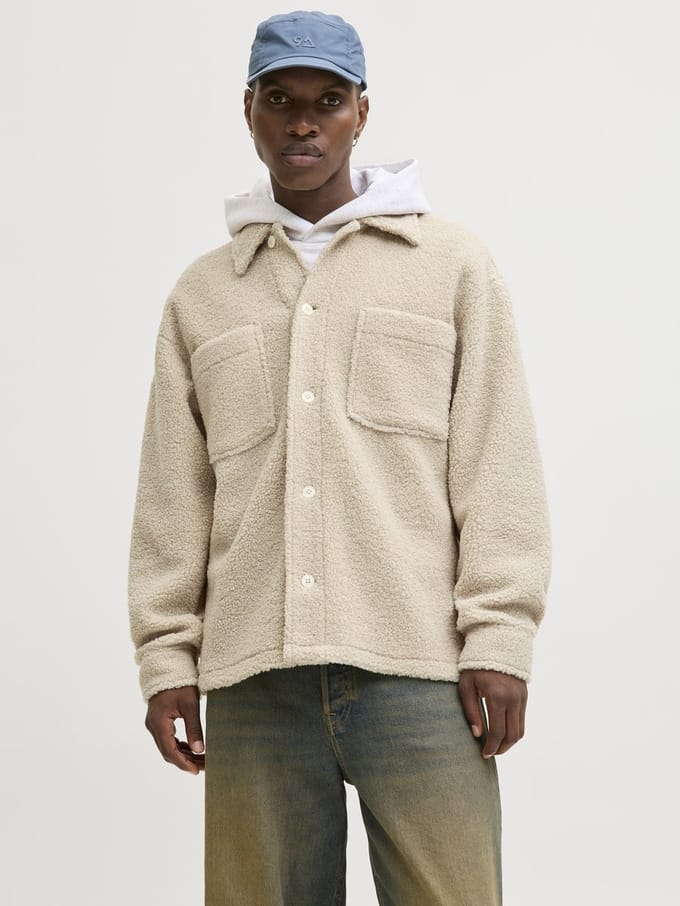 JACK&JONES - JORBLEECKER TEDDY OVERSHIRT LS - Heren - Overhemden