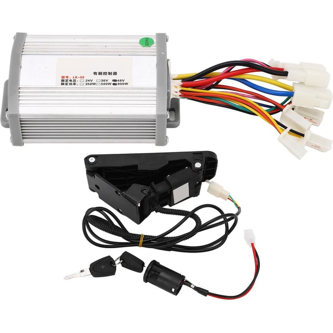 48V 800W Snelheidsmotorcontroller en Gaspedaal met Sleutelslot voor Elektrische Fiets Scooter white