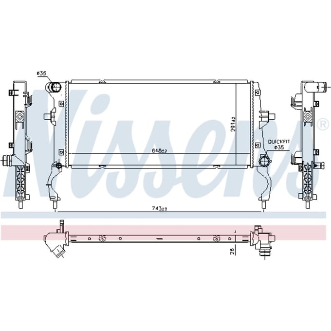 Radiator, motorkoeling NISSENS 606739