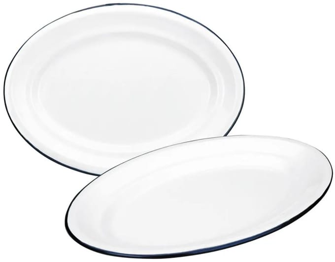 Plat Ovale - Ibili - 903940 - Acier émaillé vitrifié - 40x27 cm - Blanc blanc