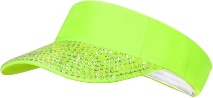 Zonneklep met steentjes Neon Groen