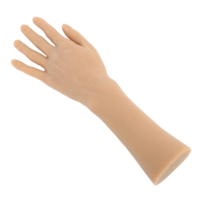 Tattoo Oefenhand Model Kunstmatige Mannelijke Mannequinhand voor Make-up Training Acupunctuur beige