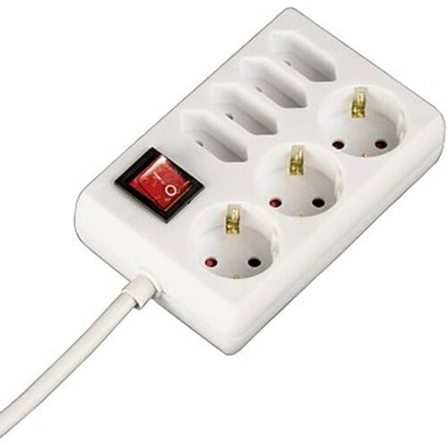 Hama Stekkerdoos met schakelaar - 7-voudig - 1,4m kabel - Wit