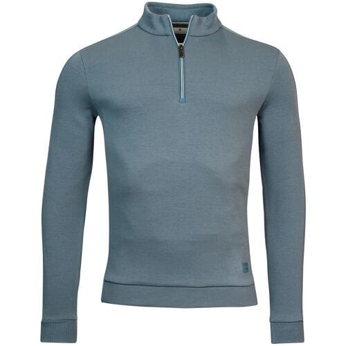 Thomas Maine Trui Sweatshirt Half Zip Doubleface Interlock Denim Blue / male
