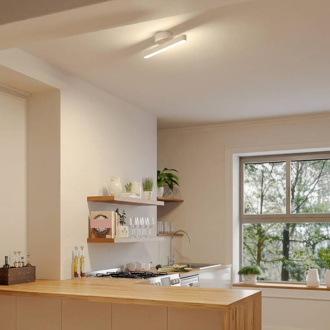 Lindby LED spot Eldrin, wit, 1-lamp, lichtstrip