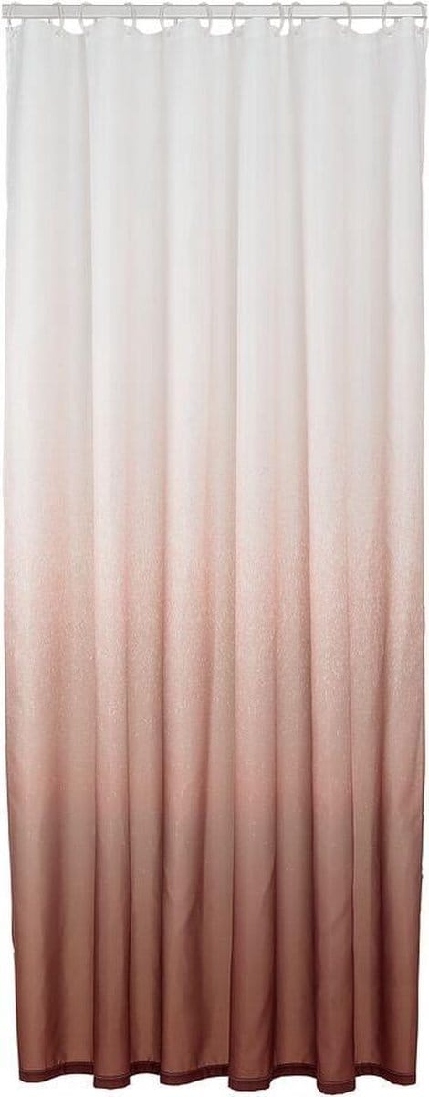 Sealskin Blend - Douchegordijn 180x200 cm - Polyester - Donkerroze / Wit