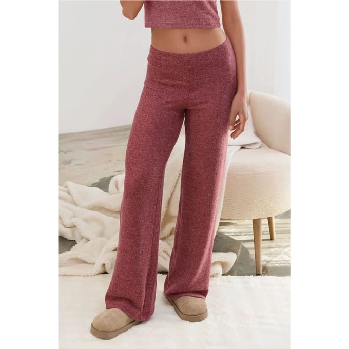 Elastische Taille Zachte Textuur Gebreide Broek
