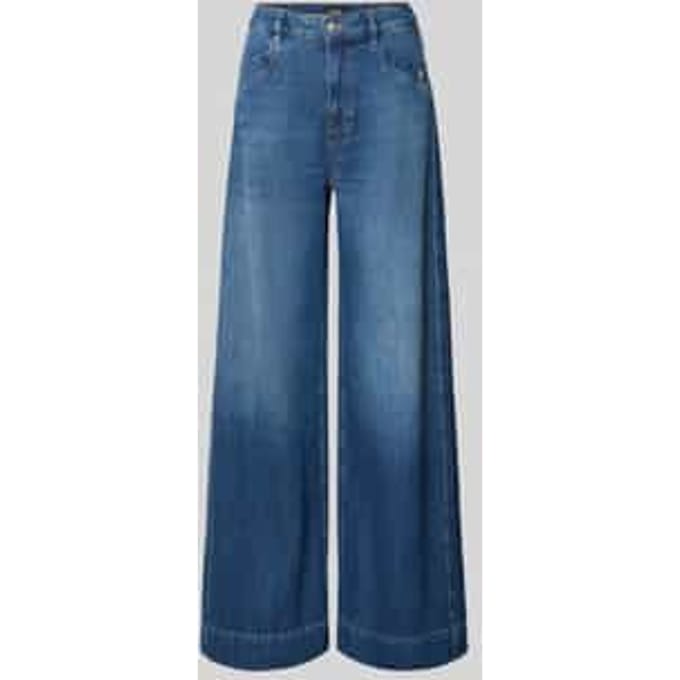 Wide leg jeans met labeldetail model 'Eila'