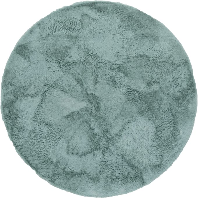 Vachtkleed Fluffy turquoise 120 cm rond