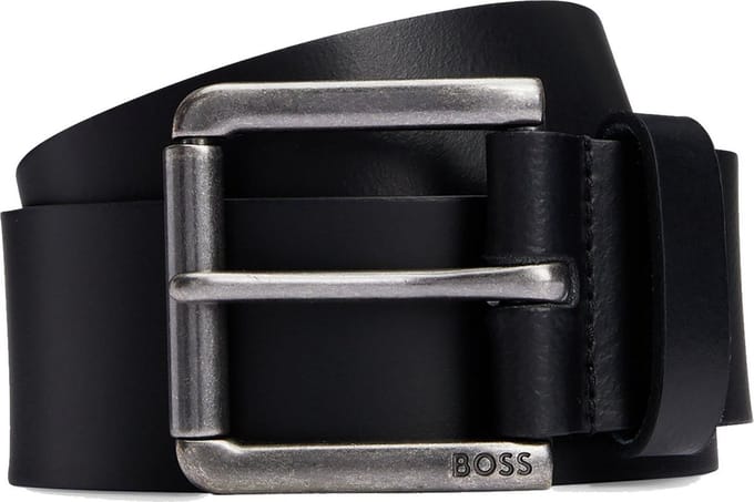 BOSS Leren Riem Joris Sz40 Leather Belt W115 Black Zwart