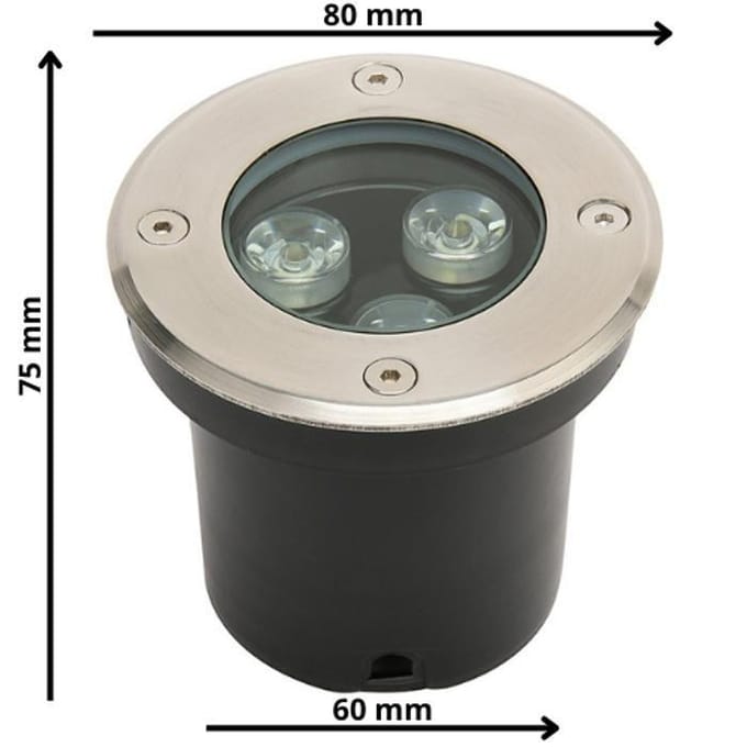 Waterdichte inbouwspot LED 3W 300lm 4000K IP67