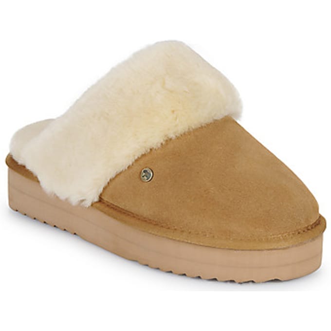 Warmbat Flurry Suede Dames Sloffen - Cognac