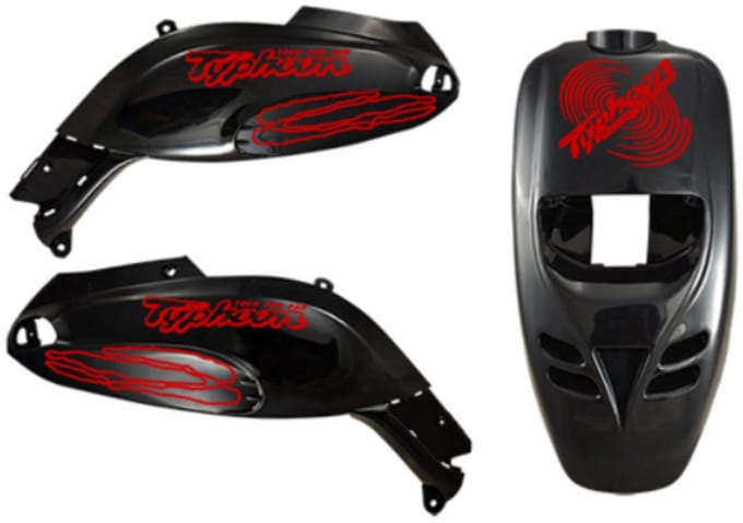 Piaggio Typhoon Stickerset - Cyclone - Rood