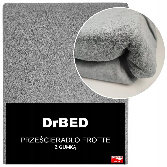 DrBED - Hoeslaken - Ademend - Frotte - 160x200 - Grijs