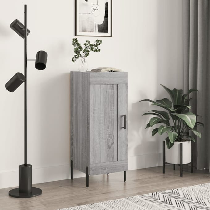 vidaXL - Dressoir - 34,5x34x90 - cm - bewerkt - hout - grijs - sonoma - eikenkleurig