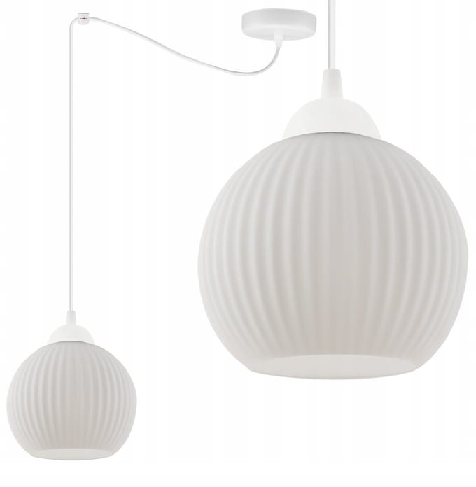 Moderne Witte Hanglamp met Glazen Bol - E27 Fitting
