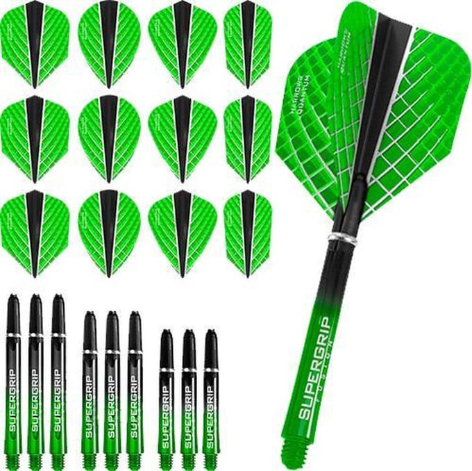 Dart Set - Combi kit – Quantum-X – 3 sets darts shafts – 4 sets darts flights - Groen
