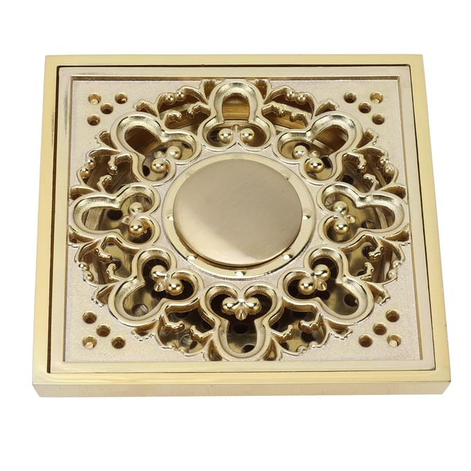 Ensemble de drain de sol en or pour salle de bain, toilettes, déodorant, anti-odeur, anti-obstruction, accessoire de crépine(Peu profond beige