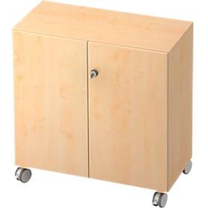 TOPAS LINE rolkast, 2 dossierhoogtes, afsluitbare deuren, ahorn decor/mapeldoorn decor