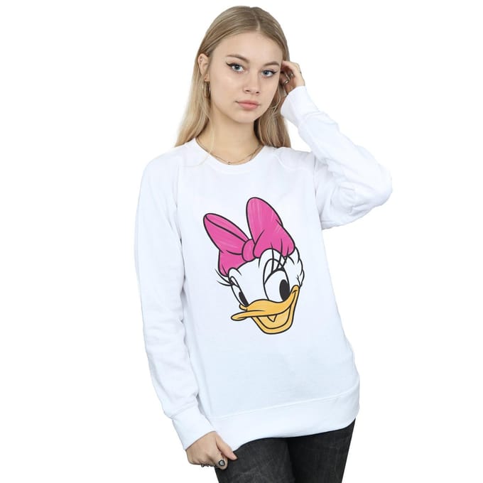 Disney Dames/Dames Daisy Eend Hoofd Geschilderd Sweatshirt (Wit)