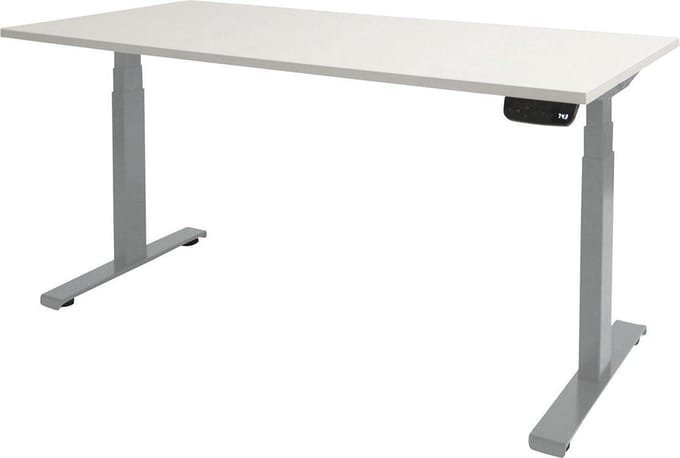 Zit Sta Bureau - T-poot Elek 180x90 krijtwit -alu frame