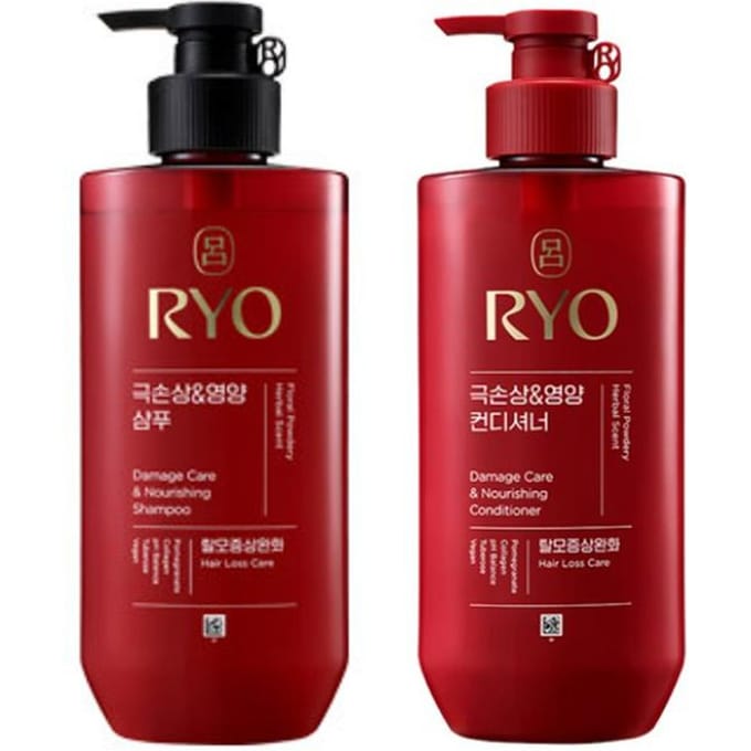 Coffret Shampoing et revitalisant Ryo Ham-Bit Damage Care 480 ml pour cheveux extrêmement abîmés Shampoo&Conditioner brown