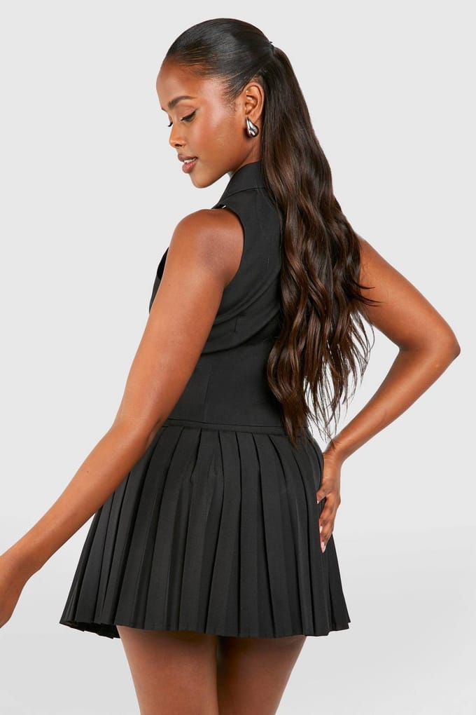 boohoo Dames Vest met getailleerde naaddetails | Zwart | Maat: 44