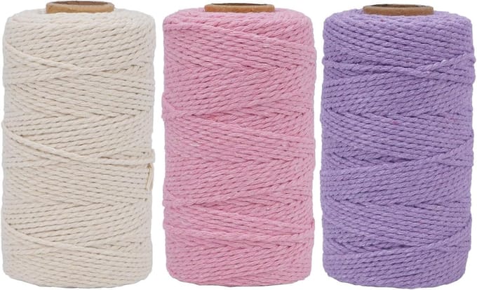 Solidchoice - Set van 3 Macramégaren 2 mm x 100 m voor Creatief Vlechten