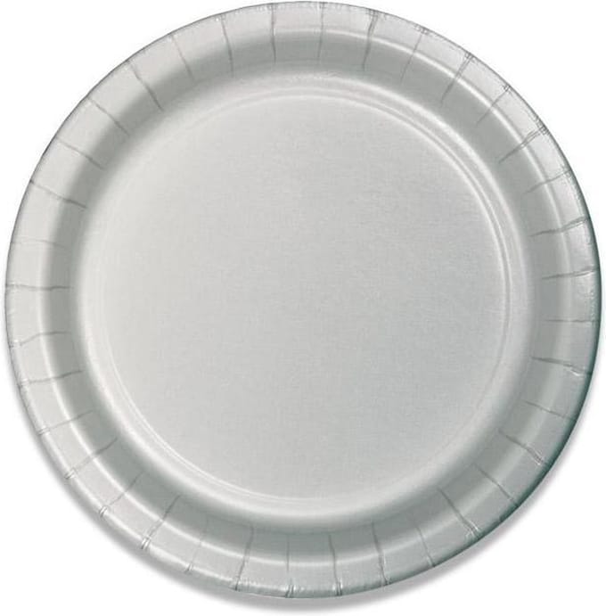 Bordjes shimmering zilver 8 stuks