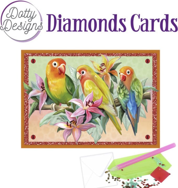 Diamond Painting Dotty Design Diamonds Cards | Tropical Birds