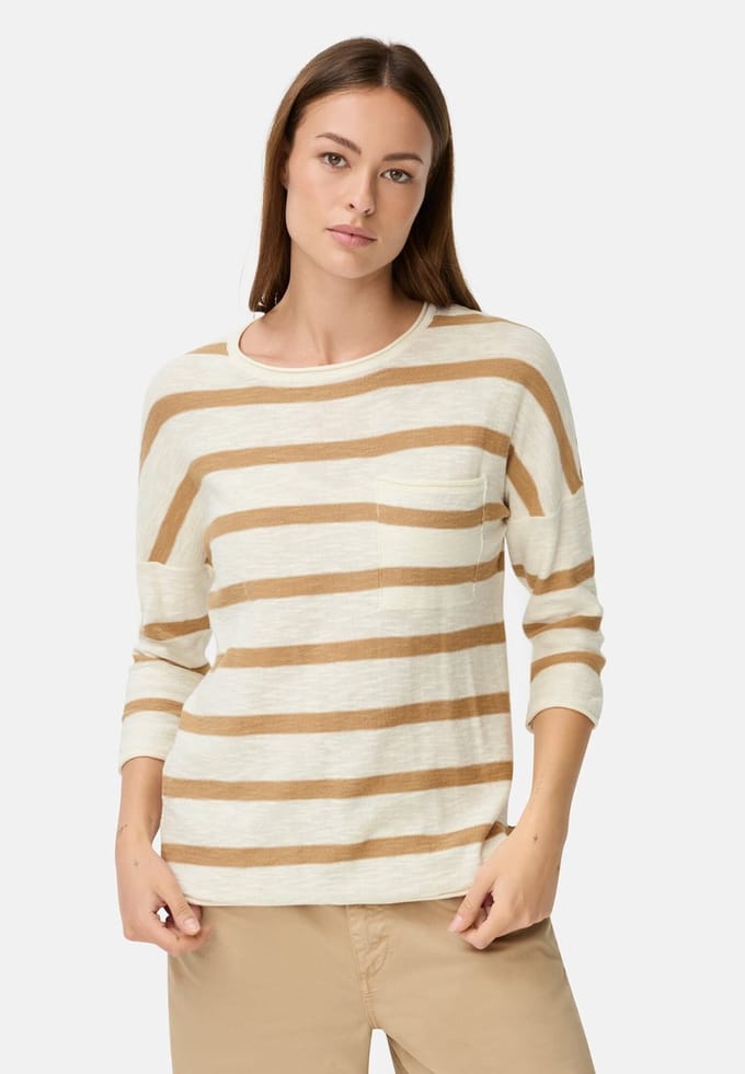 camel active Boxy gebreide trui met 3/4-mouwen - Maat - Melkwitwomenswear-S