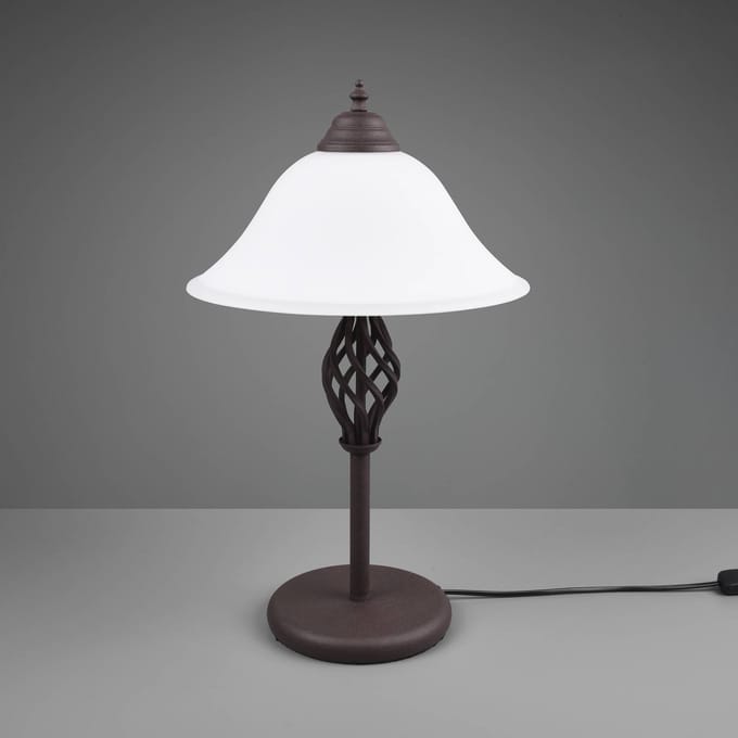 Trio Lighting Tafellamp Rustica met snoerschakelaar, roest